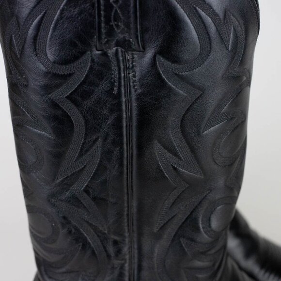 El Dorado Handmade Boot Men's Black Leather Western Cowboy Boots Size 10.5 - Picture 10 of 16
